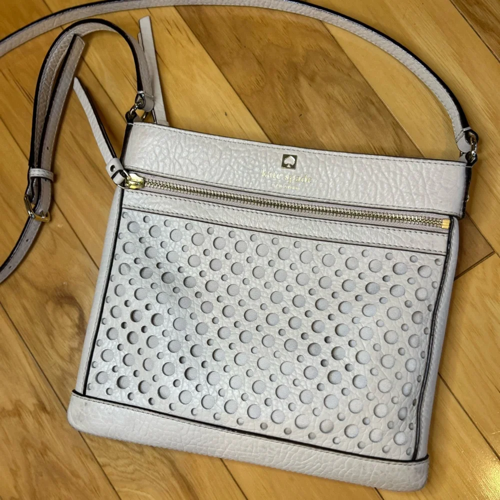 Kate Spade Perri Lane Reidy Bubbles Leather Tan Blush Crossbody Bag